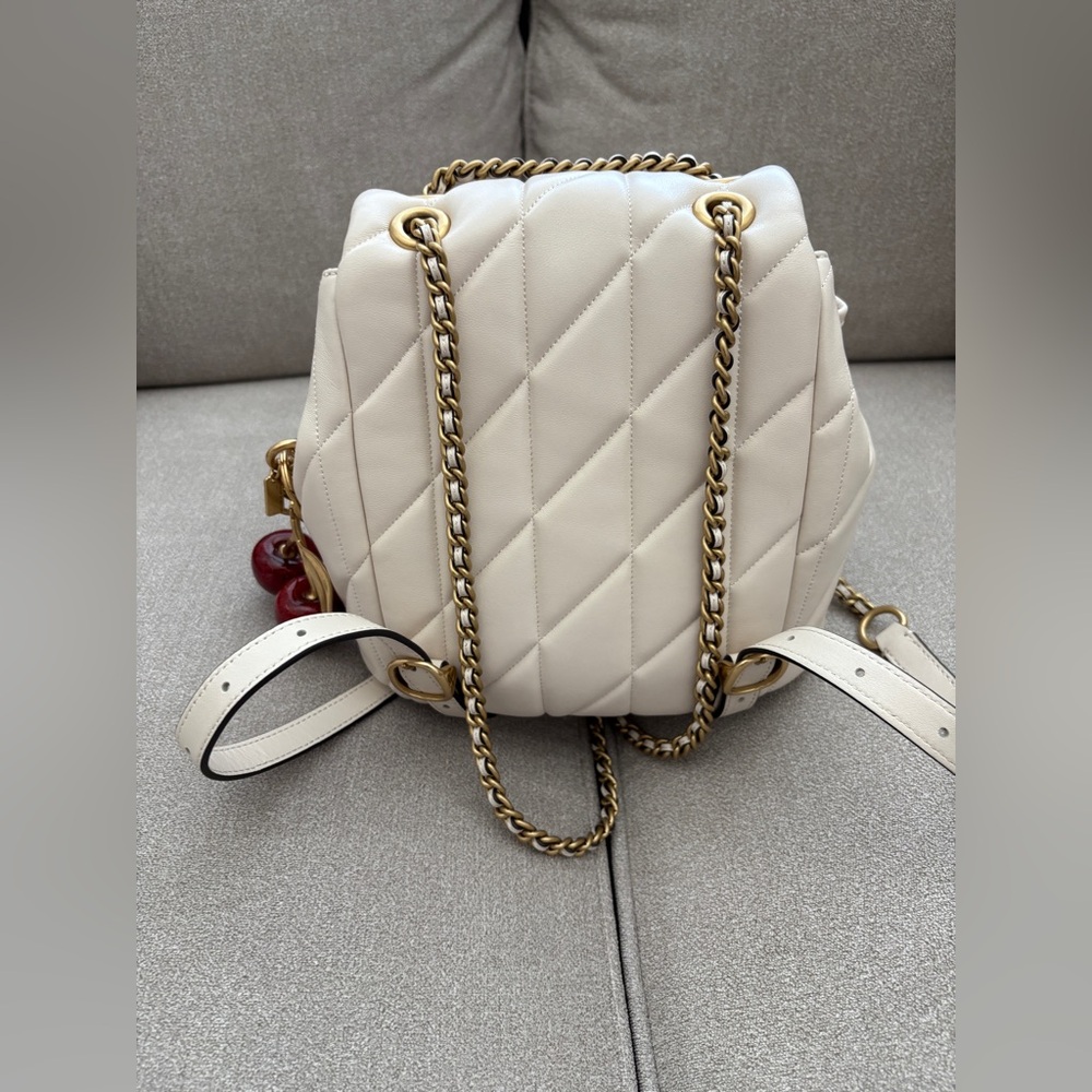 Coach Tabby Backpack With Pillow Quilting - Brass/Chalk - Picture 2 of 11